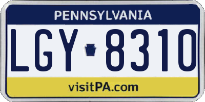 PA license plate LGY8310