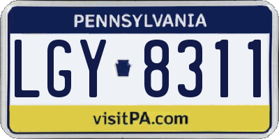 PA license plate LGY8311