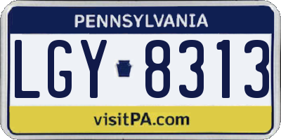 PA license plate LGY8313