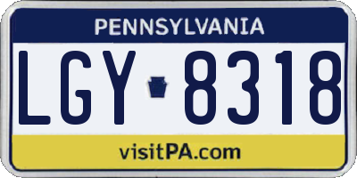 PA license plate LGY8318