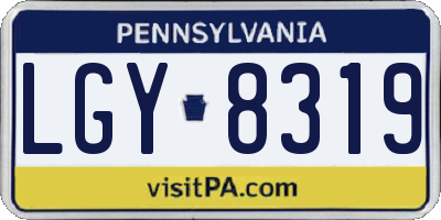 PA license plate LGY8319