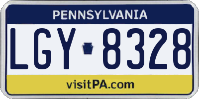 PA license plate LGY8328