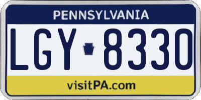 PA license plate LGY8330