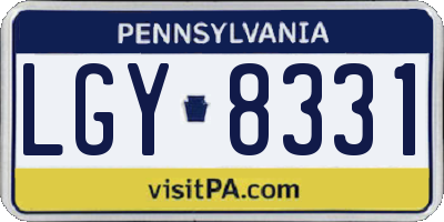 PA license plate LGY8331