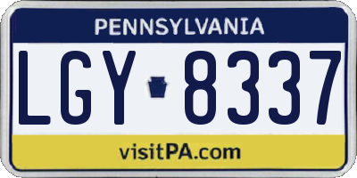 PA license plate LGY8337