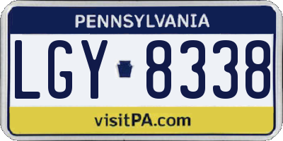 PA license plate LGY8338