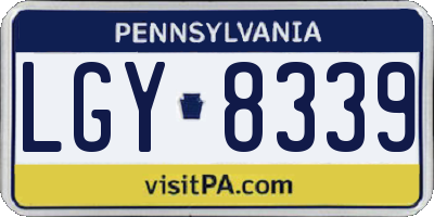 PA license plate LGY8339