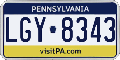 PA license plate LGY8343