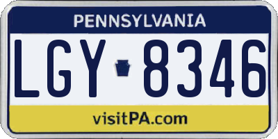 PA license plate LGY8346
