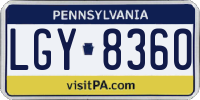 PA license plate LGY8360