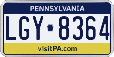 PA license plate LGY8364