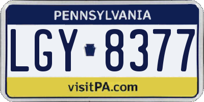 PA license plate LGY8377