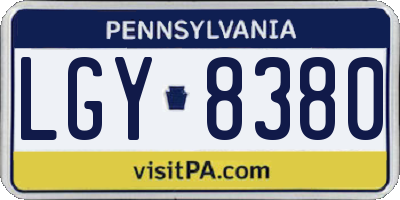 PA license plate LGY8380