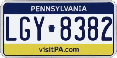 PA license plate LGY8382