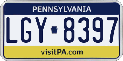 PA license plate LGY8397
