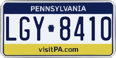 PA license plate LGY8410