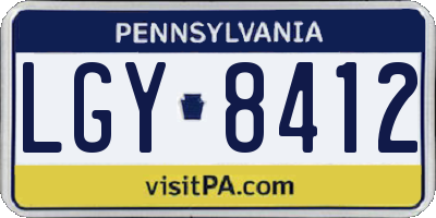 PA license plate LGY8412