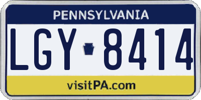 PA license plate LGY8414