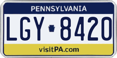 PA license plate LGY8420