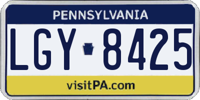 PA license plate LGY8425