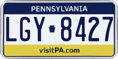 PA license plate LGY8427
