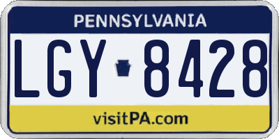 PA license plate LGY8428