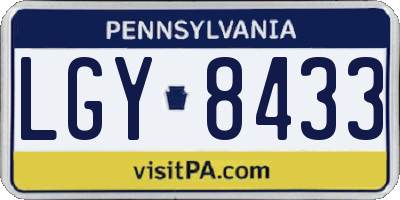 PA license plate LGY8433