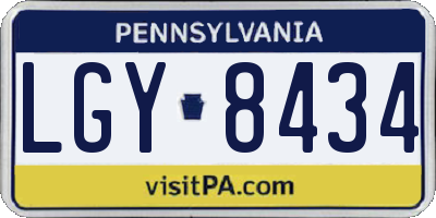 PA license plate LGY8434
