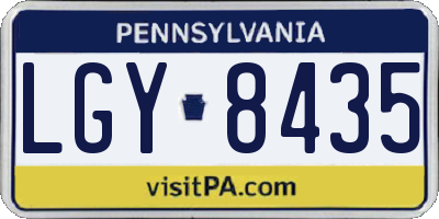 PA license plate LGY8435