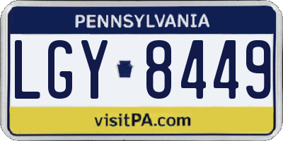 PA license plate LGY8449