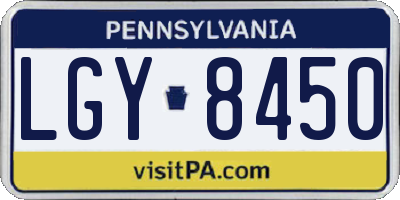 PA license plate LGY8450