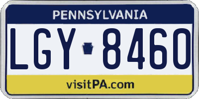 PA license plate LGY8460
