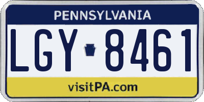 PA license plate LGY8461