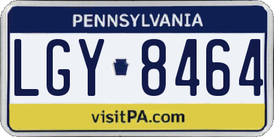 PA license plate LGY8464