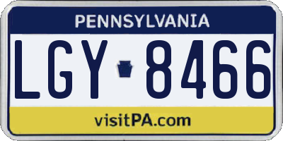 PA license plate LGY8466