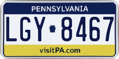 PA license plate LGY8467