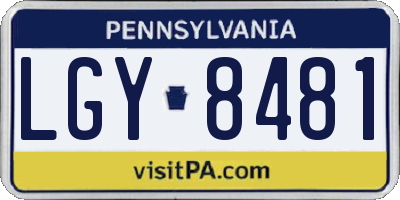 PA license plate LGY8481