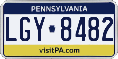 PA license plate LGY8482