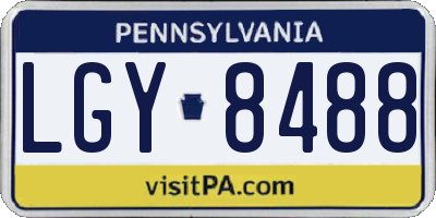 PA license plate LGY8488