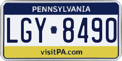 PA license plate LGY8490