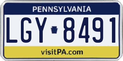 PA license plate LGY8491