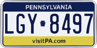 PA license plate LGY8497