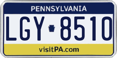 PA license plate LGY8510
