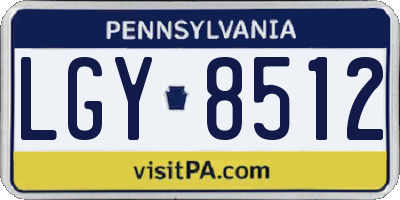 PA license plate LGY8512