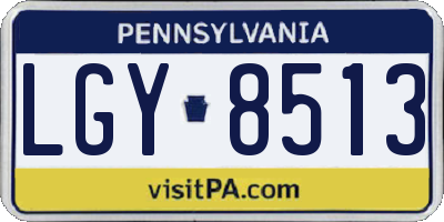 PA license plate LGY8513