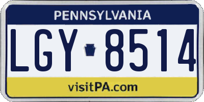 PA license plate LGY8514