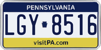 PA license plate LGY8516