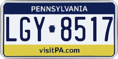 PA license plate LGY8517