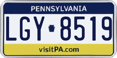PA license plate LGY8519
