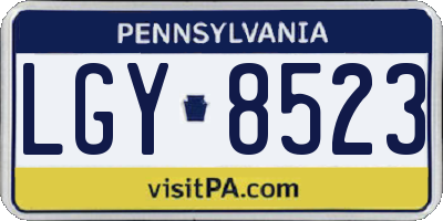 PA license plate LGY8523